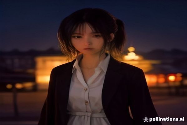 都市夜景中孤独行走的已婚女性，灯光昏黄，象征婚姻困境与情感孤立，与人妻猎人现象的社会背景高度相关